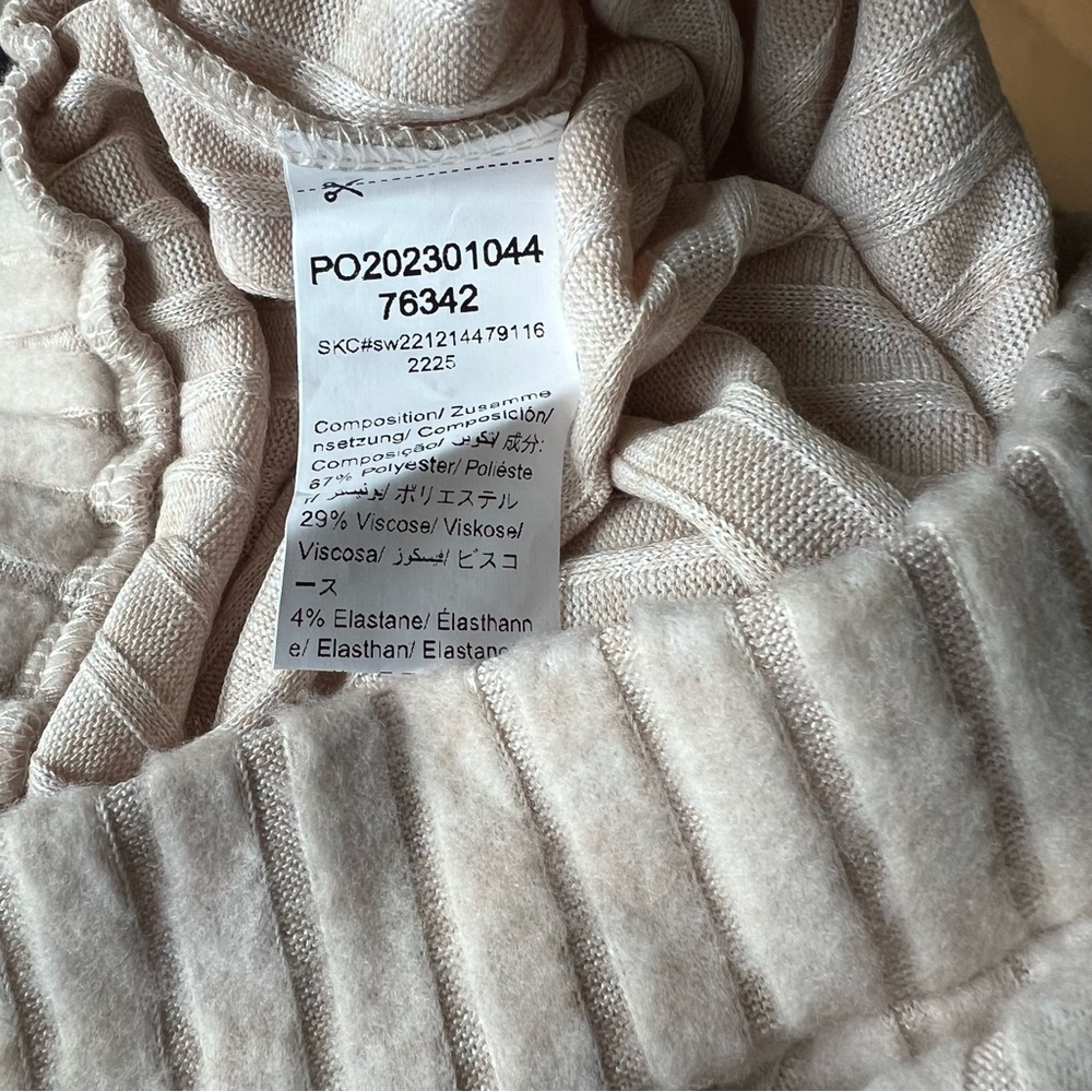 Cream Ribbed Knit Pants - Picture 2 of 3